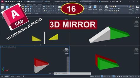 للمبتدئين شرح اوامر التعديل على الرسومات ثلاثية الأبعاد بالأتوكاد 3d Mirror In 3d Modeling