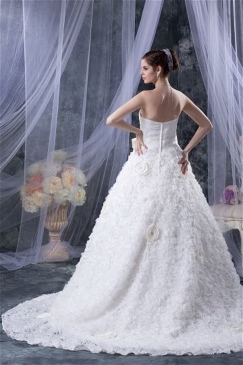 Herz Ausschnitt Ballgown Blumen Perlen Verziertes Brautkleid Aus