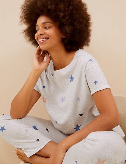 Cotton Rich Star Print Pyjama Set