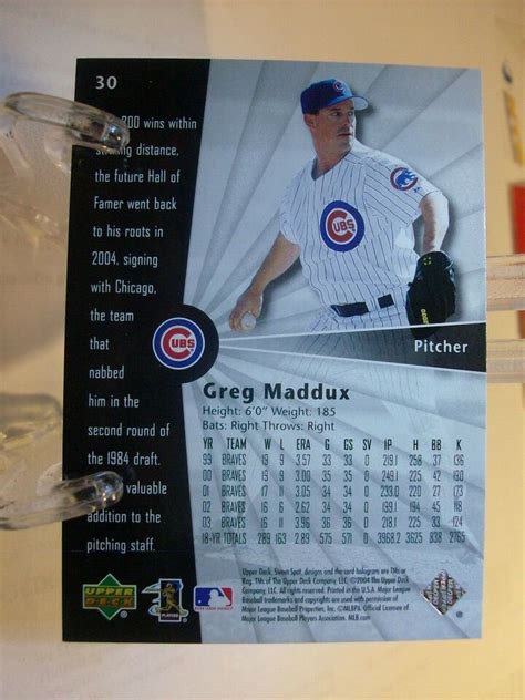 2004 Upper Deck Sweet Spot Basaeball Card 30 Greg Maddux 84902 EBay