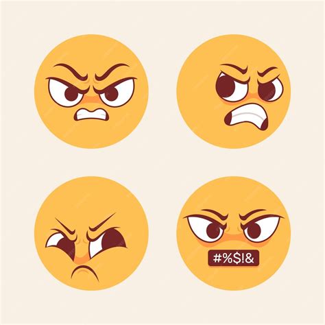 Flat Design Hass Emoji Illustration Kostenlose Vektor