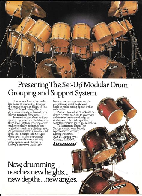 1982 Ludwig Set Up Modular Drum Grouping And Support System Ad