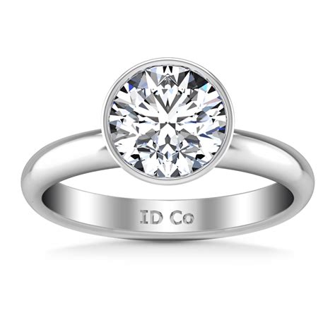 Round Diamond Solitaire Engagement Ring Contempo 14k White Gold Frostnyc