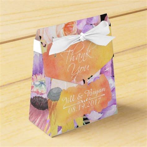 Charming Watercolor Floral Wedding Favor Box Floral Wedding Favors