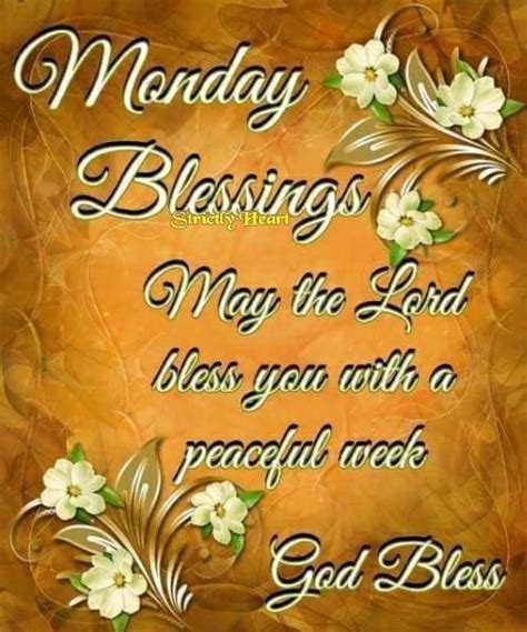 May The Lord Bless You With A Peaceful Week Monday Blessings Pictures