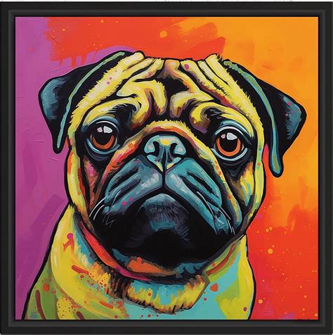 Pug Dog Art Print Poster Wall Art Painting Decor Puppy