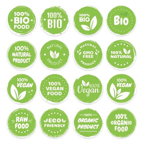 Premium Vector Best Vector Set Bio Vegan Ecology Organic Logos And