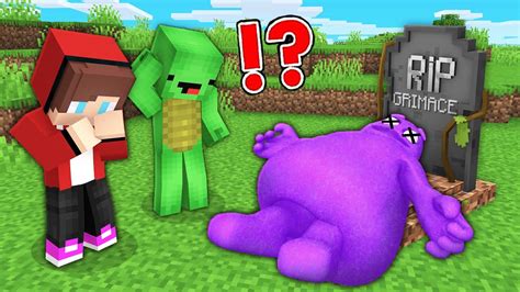 Jj And Mikey Found A Dead Grimace Shake Minecraft Maizen Youtube