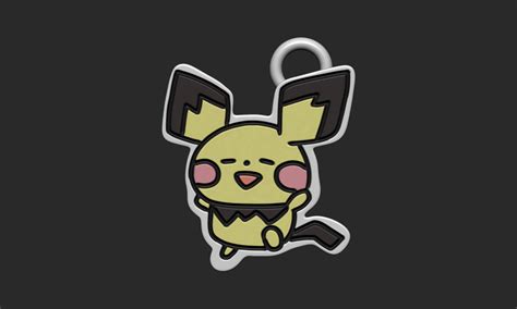 Archivo Stl Llavero Pokemon Chibi Pichu Easy Print No Supports・plan