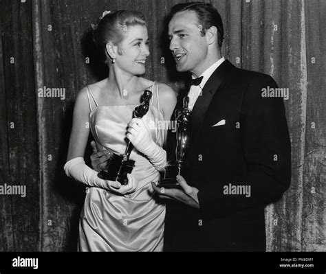 Grace Kelly And Marlon Brando At The 27th Annual Academy Awards 1955