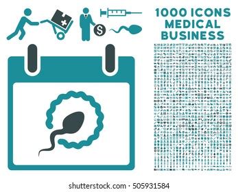 Blue Gray Sperm Insemination Calendar Day Stock Vector Royalty Free