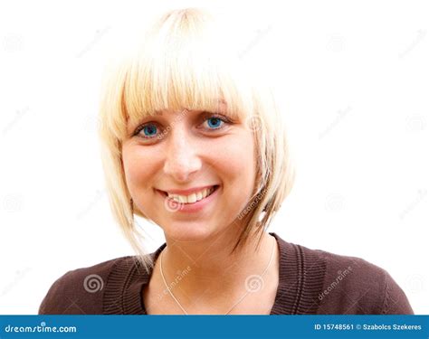 Smiling Woman With Blue Eyes Stock Image Image Of Expression Female