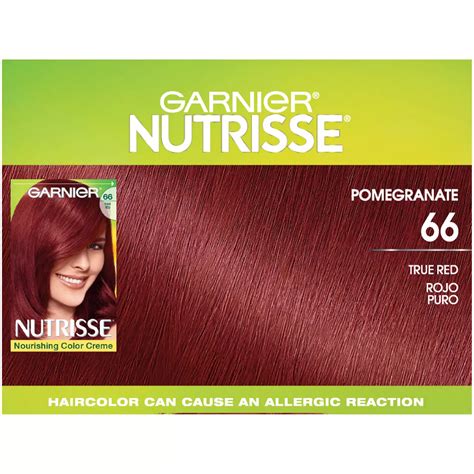 Garnier Nutrisse Nourishing Hair Color Crème 66 True Red Pomegranate Shop Hair Color At H E B