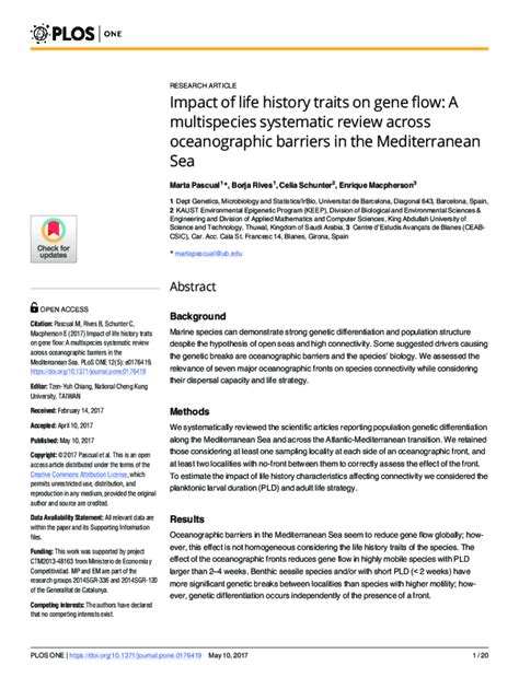 Fillable Online Digital Csic Impact Of Life History Traits On Gene Flow