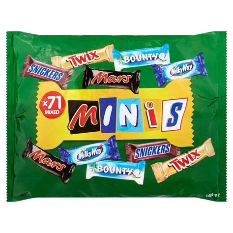 Minis Snickers Twix Mars Bounty Milky Way Mixed 71 Pièces 1425 G