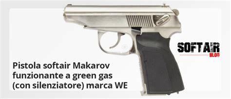 Pistola Softair Makarov Funzionante A Green Gas Con Silenziatore