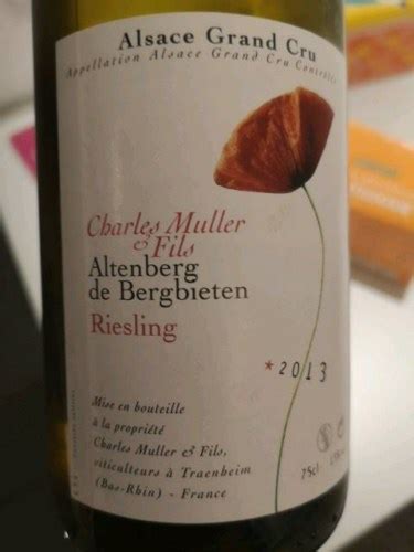 Charles Muller Riesling Alsace Grand Cru Altenberg De Bergbieten