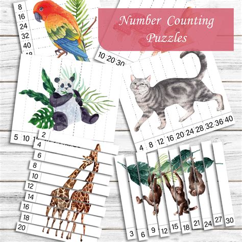 Number Set Printable Count Clip Cards Tracing Card Paper Etsy