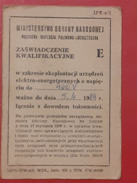 Zaświadczenie Kwalifikacyjne Niska cena na Allegro pl