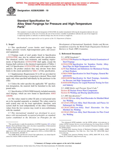 Astm A A M Standard Specification For Alloy Steel Forgings