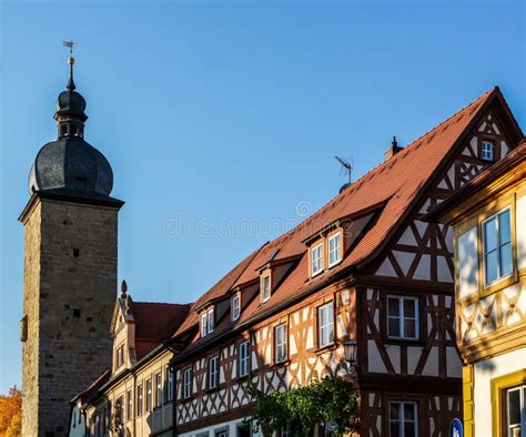 Zeil am Main Town Tower with Half-timbered Houses Stock Image - Image ...