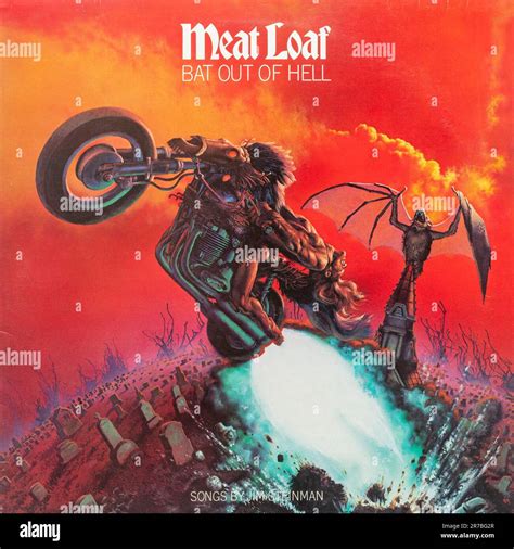 Bat Out Of Hell Debut Album By Meat Loaf Vinyl Record Cover Stock