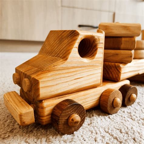 Wooden Cars Toys. Wooden Truck. Wooden Montessori Toddler Toys for 1 Year Old. Handmade Truck ...