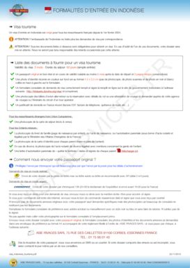 Fillable Online Visaservices Formalit S D Entr E En Indon Sie Votre