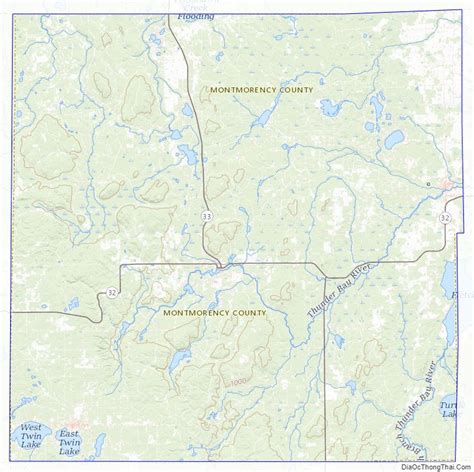 Map of Montmorency County, Michigan - Thong Thai Real