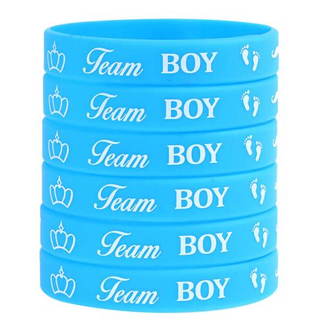 Pcs Gender Reveal Bracelets Team Boy Silicone Wristbands Team Girl