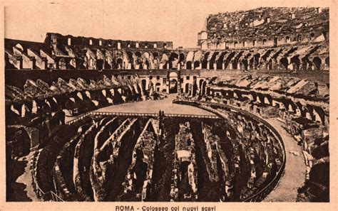 Vintage Postcard Colosseo Col Nuovi Scavi Colosseum Amphitheater In