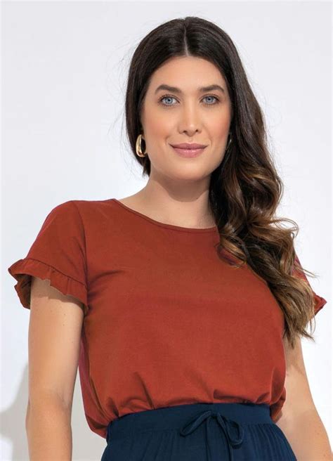 Blusa Ferrugem em Malha de Algodão bonprix