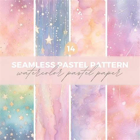 Watercolor Pastel Dreams Digital Paper Pastel Gradient Texture Digital