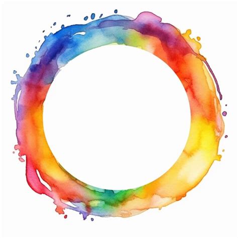 Premium Photo A Close Up Of A Circle Painted With Watercolors On A