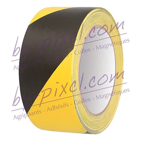 Adhésif de marquage au sol PVC pour entrepôt 48mm x 33m jaune noir