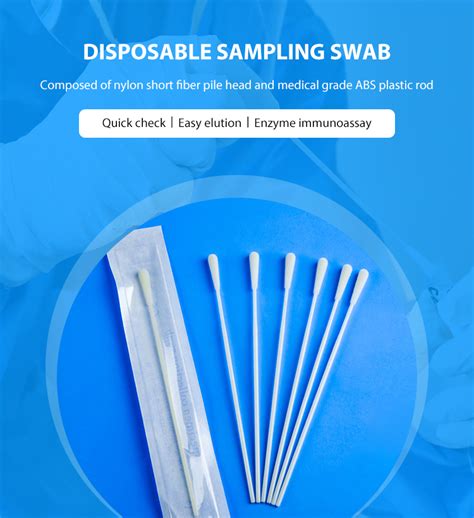 Throat Sterile Flocked Swab Flexible Handle Sample Collection Transport