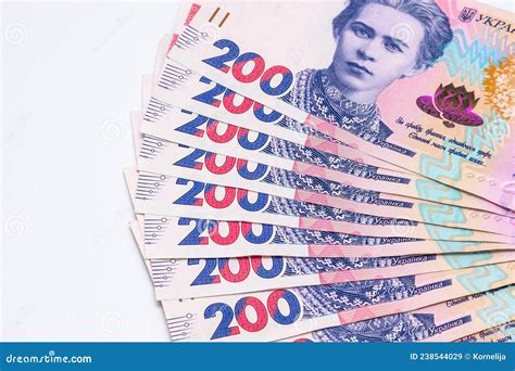 Ukrainian Two Hundred Hryvnya Bills Arranged In A Fan Stock Image