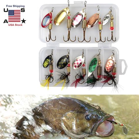 10 Fishing Lures Lots Of Mini Minnow Fish Bass Tackle Hooks Baits