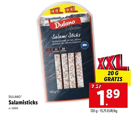 Dulano Salamisticks 120g Promotie Bij Lidl