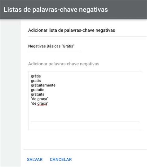 Google Ads Como Usar Listas De Palavras Chave Negativas Daniel Digital