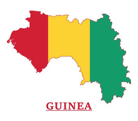 Guinea National Flag Map Design Illustration Of Guinea Country Flag