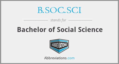 Bachelor Of Social Science