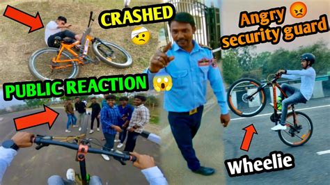 Security Guard Se Panga Ho Gaya How To Do Wheelie Crazy Public