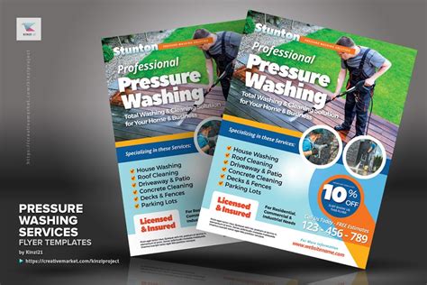 Pressure Washing Services Flyers Creative Photoshop Templates