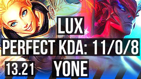 LUX Vs YONE MID 11 0 8 Legendary 1 1M Mastery EUW Master 13