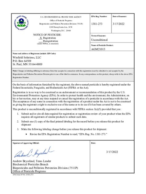 Fillable Online Us Epa Pesticide Product Label Agm