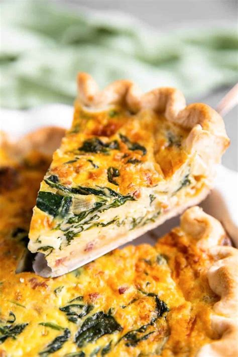 Spinach Bacon Quiche Recipe [with Video] - Savory Nothings