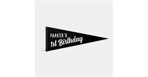 1st Birthday Pennant Custom Name Pennant Flag | Zazzle