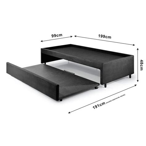 Bicama Box Para Dois Colchões Solteiro Suede Preto Leroy Merlin