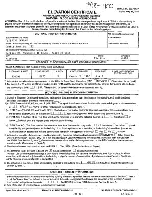 Fillable Online Ff Elevation Certificate And Instructions